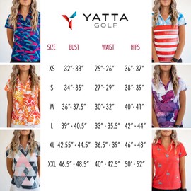 YATTA GOLF Standout Performance Golf Shirts for Women - Athletic Fit, Casual Women's Polo - Quick Dry, Wrinkle & Moisture Resistant Tops for Women