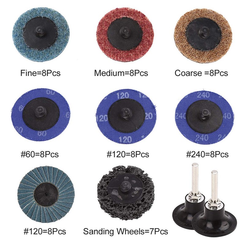 sourcing map Pack of 65 2 Inch Sanding Discs Sandpaper