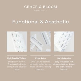 Mini Bible tabs | Cute Vellum Paper Bible Tabs for Men & Women | Journaling Tabs for Bible | Boho Bible Tabs | Mini Bible Book Tabs | Book Navigator - Minimalist Bible tabs | Sticky Bible Tabs