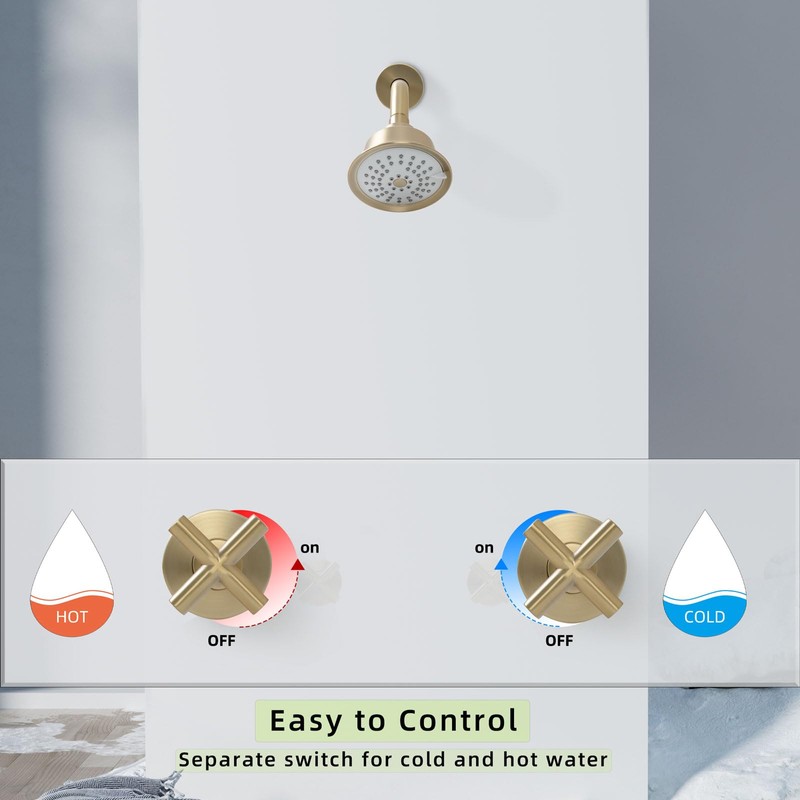 KAPHOME 2 Handles Shower Faucet Set,Tub and Shower Trim Kit