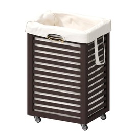 Wieghda Laundry Basket,Laundry Basket with Wheels,Rolling Laundry Basket for Clothes,Small Laundry Basket for Bedroom,Brown