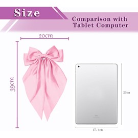 Hair Bows for Women pink Clips Large Satin Ribbon Bow Accessories Silk Big Hairs Bow for Girls Cute Christmas Long Hair Bows for Girls Hair Clip