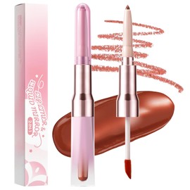 suhunide 2-in-1 Lip Liner and Lipstick Makeup Combo Set for Women,Lipliner Long Lasting24 Hours Waterproof nature Long Lasting Lip Stick Pencil Kit Set