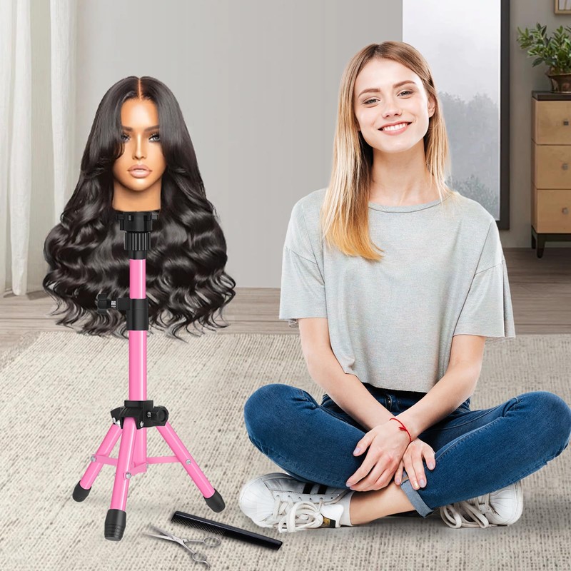 AliLeader 25 Inch Mannequin Head Stand Tripod for Mannequin Head