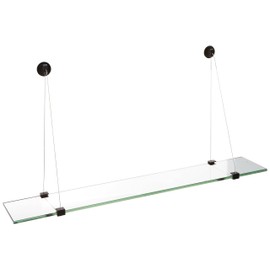 Spancraft Glass Crane Glass Shelf, Black, 6 x 24