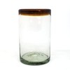 MexHandcraft Amber Rim 14 oz Drinking Glasses (set of 6),