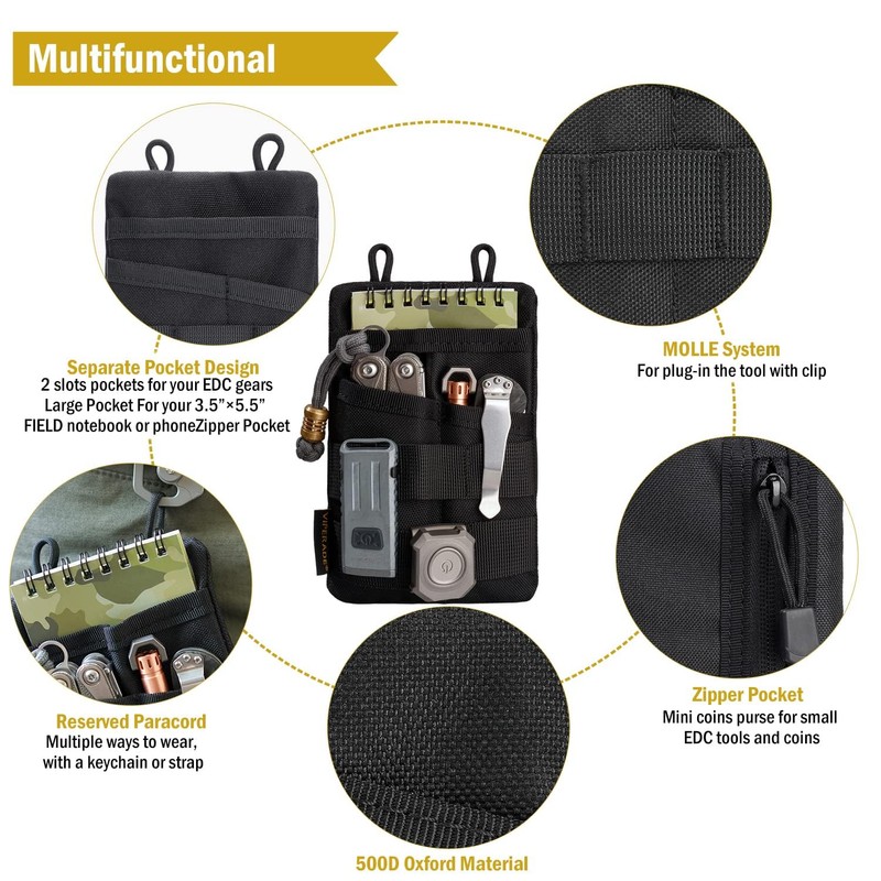 VIPERADE VE3 EDC Tool Pocket Organizer,Small EDC Pocket Organizer Pouch