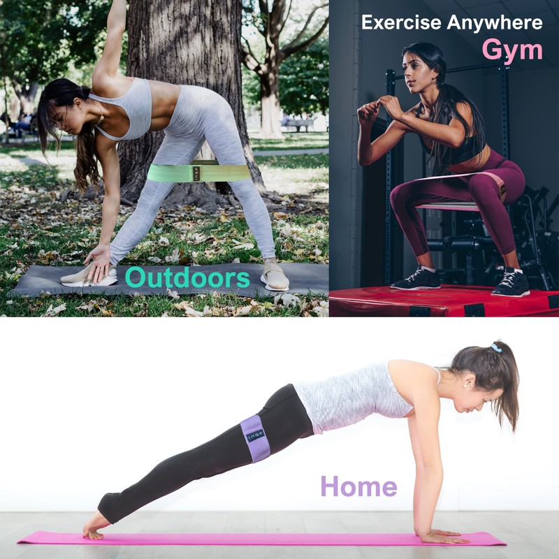 Inge 3 Pack Fabric Resistance Bands | Glute Bands |