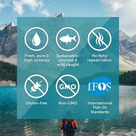 Genuine Health Genuine Health Omega3+ Daily, 120 softgels, 160 mg EPA, 100 mg DHA, Supports healthy heart and brain function, Wild-caught, Non-GMO