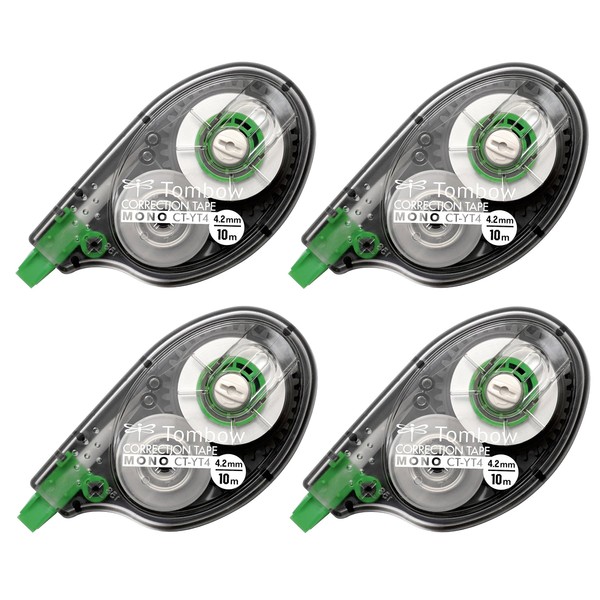 Tombow 4er Sparpack Tombow CT-YT4 Korrekturroller, seitliches Abrollen, 4.2 mm