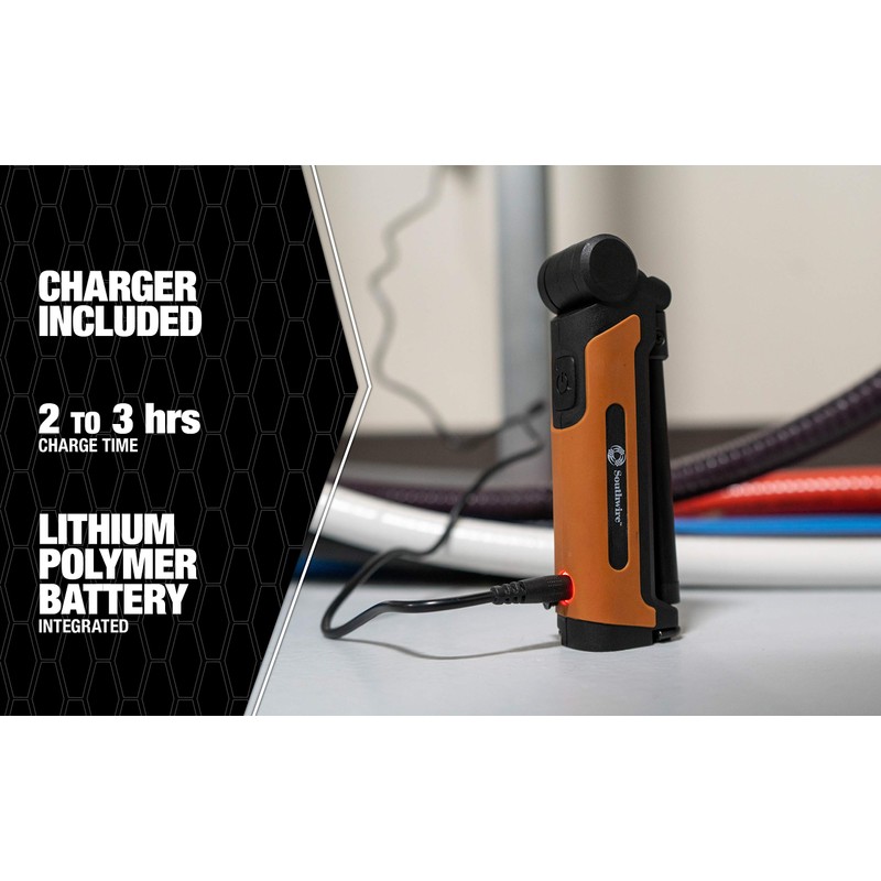 Southwire SL20RSW 200-Lumen Rechargeable Folding LED Handheld Flood Light, 360°