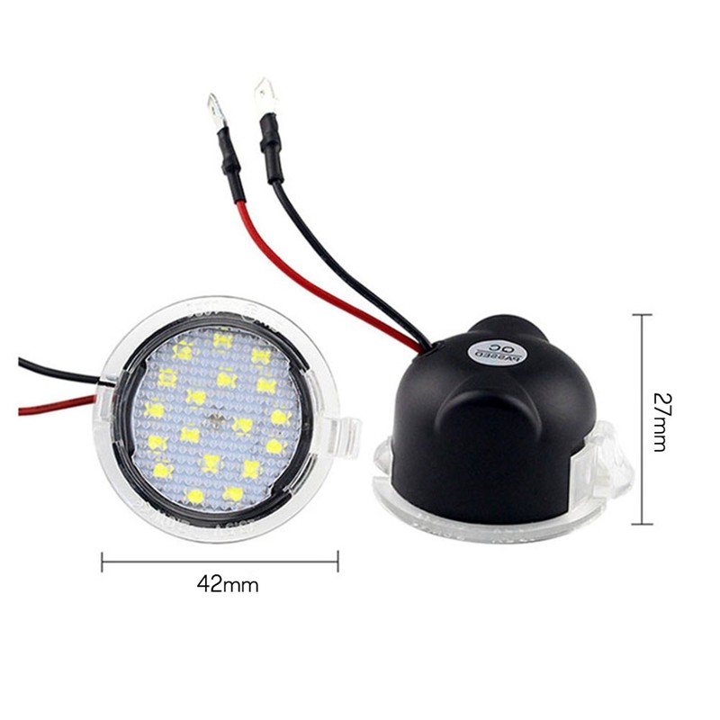 2PCS Rearview Mirror Puddle Lights LED White Light Under Mirror