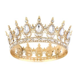 Lunimbus Crowns for Women Tiaras for Women Princess Crystal Headbands for Bridal Princess Birthday Party (Gold White)