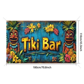 BlissYard Hawaiian Tiki Bar Banner 71x43 inch Hello Summer Hawaiian Aloha Decorations Indoor Outdoor Seasonal Party Decoration Supplies Hawaii Summer Party Banner Backdrop Photography