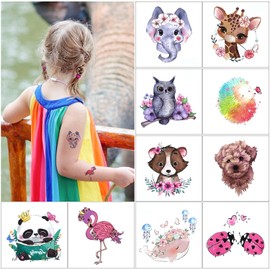 Animals Tattoo Children 10 Sheets Large Cute Mix Animals Children's Tattoo, Birthday Party Tattoo for Girls Boys Temporary Tattoos Children, Skin-Friendly Tattoo Stickers Children, Gifts for Children