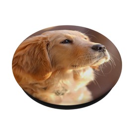 Nikitea Golden Retriever Puppy PopSocket Adhesive PopGrip - Cell Phone Grip Stand - Black - Animal Print - Compatible with Most Phones, Tablets, and Cases