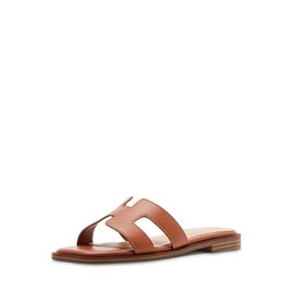 Madden Girl Women's Haileyy Slide Sandal, Cognac, 7.5