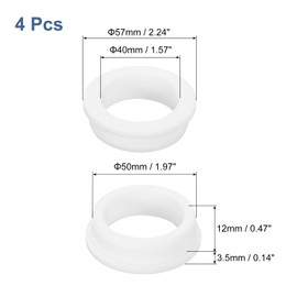 QUARKZMAN Pack of 4 Rubber Grommet White 1-15/16 Inch (50 mm) Drill Hole, 1-9/16 Inch (40 mm) ID Hole Top Hat Grommet Cable Grommet Rubber for Wiring, Automotive