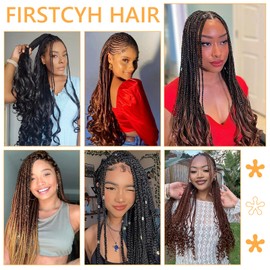 7 Packs French Curl Braiding Hair - 18 Inch Curly Braiding Hair 1B/30 French Curls Braiding Hair Extensions for Black Women (18 Inch(7Packs), 1B/30)