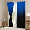Feelyou Kids Teens Blue and Black Geometric Window Curtains Ombre