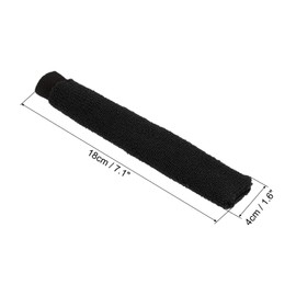 PATIKIL 2pcs Cotton Feel Badminton Towel Grips Nylon Tennis Racquet Overgrip Racket Grip Hand Glue Non-Slip Sweatband for Golf Bike Handles, Black