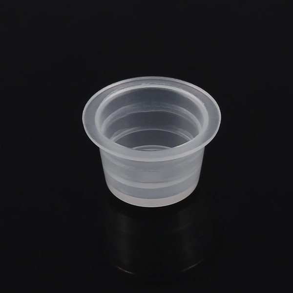 Pack of 100 Tattoo Ink Cups Transparent Plastic Colour Caps