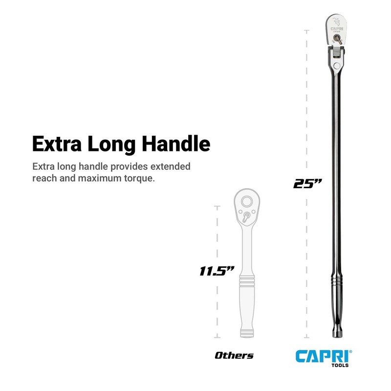 Capri Tools 1/2 in. Drive Fine 90-Tooth Locking Flex-Head Ratchet,