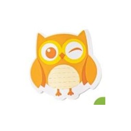 Sticky Notes Assorted Shapes & Colours 75 Sheets (1 x Owl, 1 x Penguin, 1 x Butterfly, 1 x Flower, 1 x Kitten)