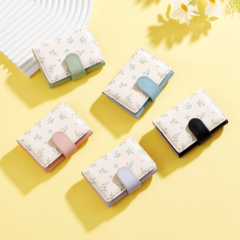 Bakurok Small Wallet for Women Cute Slim Trifold Wallet Floral