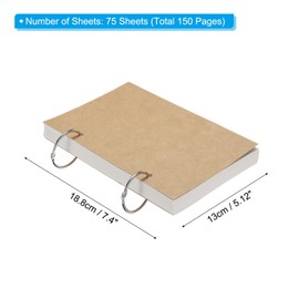 PATIKIL 5 x 7" Loose Leaf Sketch Book, 75 Sheets 150 Pages 120GSM Refillable Thickened Spiral Sketchbook for Drawing Painting Art Journal