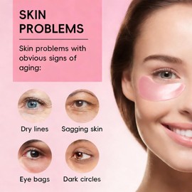 PDRN Eye Patches For Puffy Eyes, Korean Eye Patches For Dark Circles, Fine Lines & Tightening - Revitalising Under Eye Gel Patches - Eye Masks Skincare Smoothing & Depuffing, Korean Skincare