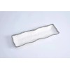 Pampa Bay Salerno Porcelain Rectangle Serving Piece, White/Silver (CER-2109-W)