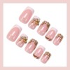 White French Tips Press on Nails Medium Square False Nails