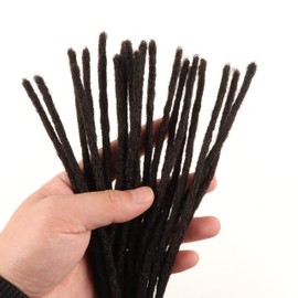 Dreadlocs 100% Afro Kinky Dreadlocks Human Hair Wig for Women 12 Inches 1/4 Inch 20 Locs Per Pack