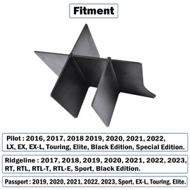 RUNROAD Center Console Organizer Compatible with Honda Pilot (2016-2022)/ Ridgeline (2017-2023)/ Passport (2019-2023) Accessories, Insert Armrest Dividers ABS Secondary Console Storage Box