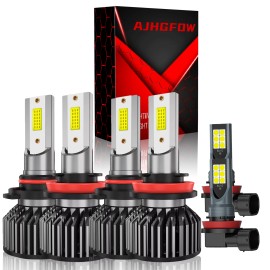 AJHGFOW For Toyota Prius 2010-2017 6x LED Headlight Hi/Lo + Fog Lights Bulbs 20000LM