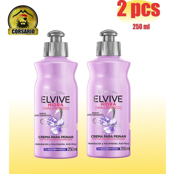 Elvive Hydra Hyaluronic Combing Cream x 250 ml-PACK X 2