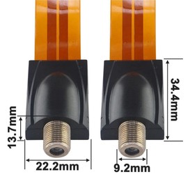 Flat Antenna Cable, Gap Cable, TV Cable, Indoor Retractable Cord, Gap, Flat Antenna Cable, Coaxial Cable, F-Type Coaxial Cable for Sashes/Windows (Double Sided Mounting Tape) - 1 Pack