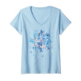 Snowflake Costume Winter Christmas Matching Women Kids Adult V-Neck T-Shirt
