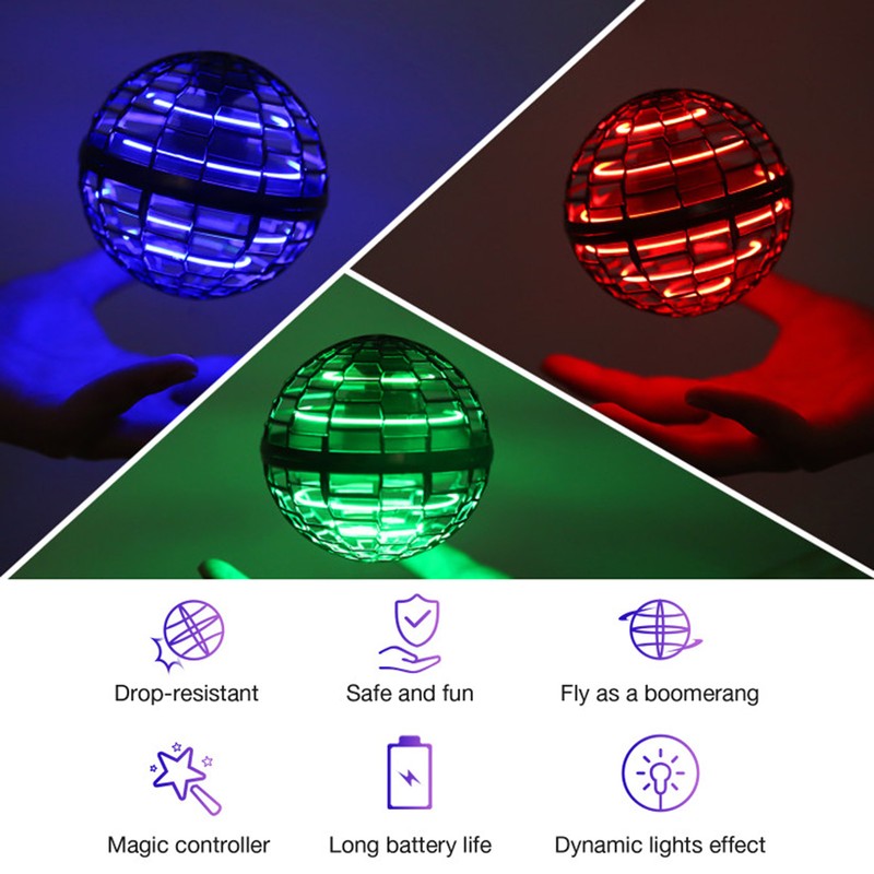 Flynova Pro Flying Ball Boomerang Spinner Dynamic RGB Lights with