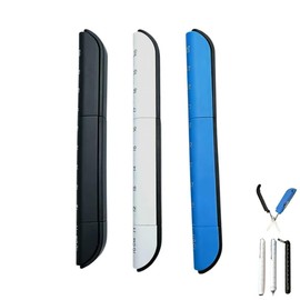 Four in One Multifunctional Creative Ballpoint Pen with Folding Scissors, Art Knife, and Ruler - 3 Pack (Blue, Black, White)