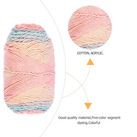 OSALADI 1 Roll DIY Cotton Knitting Cord Soft Braided String for Crafting Doll Decor Strand Rainbow Yarn Gentle Material for Easy Weaving