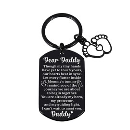 New Dad Gifts First Time Dad Gifts Best Gender Reveal Gifts Dad to Be Gifts for 1st Time Dad Fathers Day Keychain from Daughter Wife Son New Father to Be Expectant Dad Gifts Daddy to Be Soon to Be Dad