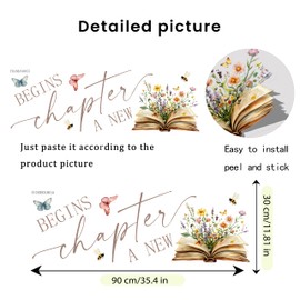 A New Chapter Begins Wall Decal - Storybook Baby Shower Decorations - Book Themed Bridal Shower