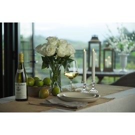 Luminara Set of 2 Moving Flame LED Taper (1x9.75), Flameless Candle, Melted Edge, Smooth Wax, Unscented (White)