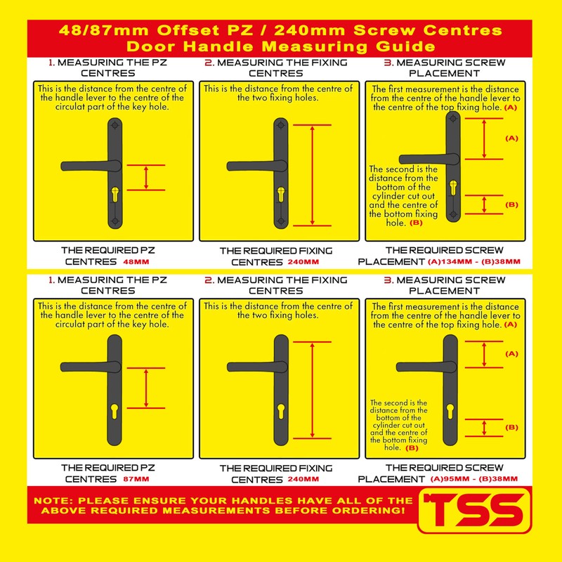 TSS UPVC Door Handles Set - Lever Offset Lever -