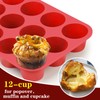 Vodolo 12-Cup Silicone Professional Non-Stick Popover Pans for Muffins, Brownies