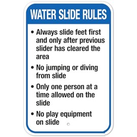 Arkansas Water Slide Rules Sign, Complies With State Of Arkansas Pool Safety Code NO.3940 Metal Tin Sign 8x12 Inch – Clear Warning for Home & Business Use