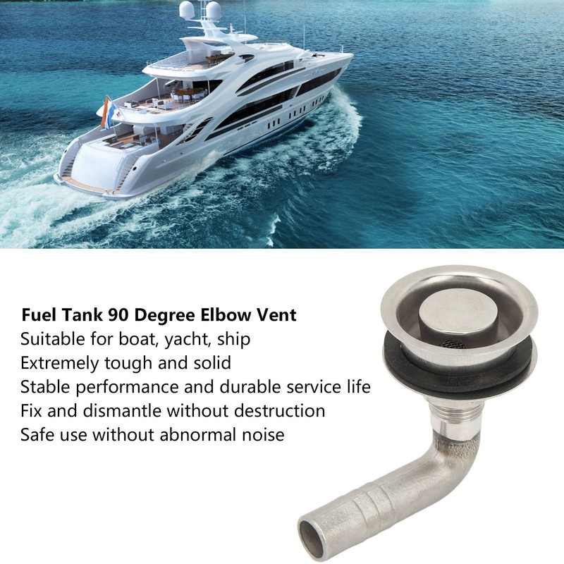 Fuel Tank Vent with Mounting Gasket 90 Degree Elbow Marine