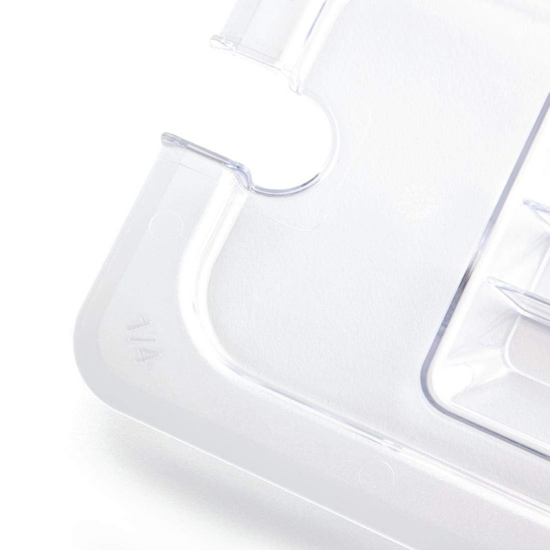 Vogue U254 Polycarbonate 1/6 Gastronorm Notched Lid,White,176x162mm